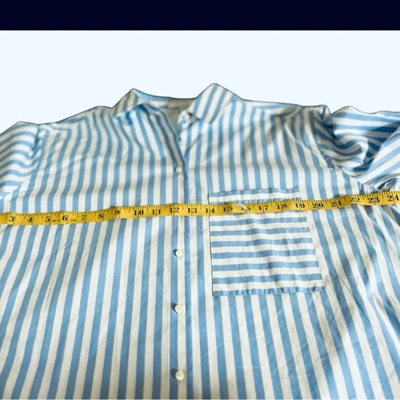 AYR The Deep End Shirt Women’s Blue White Striped Button Up Long Sleeve Small - Picture 5 of 10